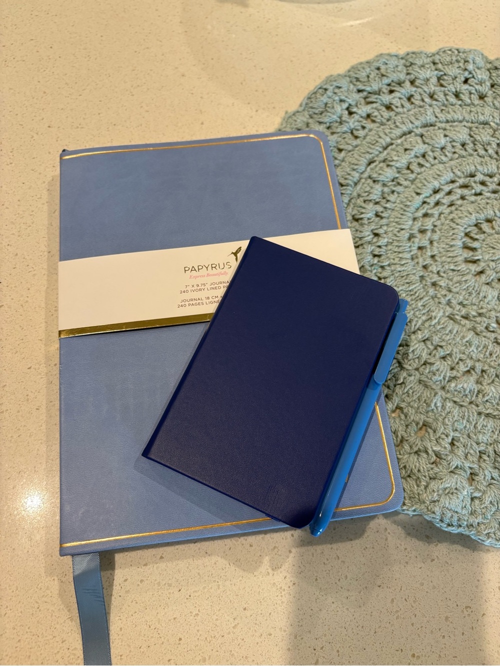Journal/Notebook Set — Light & Dark Blue Notebooks